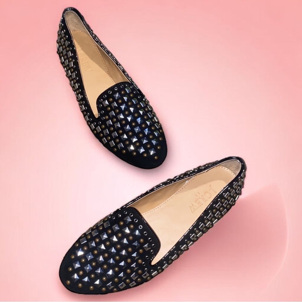 J.Crew Women’s Size 6.5 ADDIE BEADED LOAFERS b0421 $118 Suede upper - Picture 2 of 4